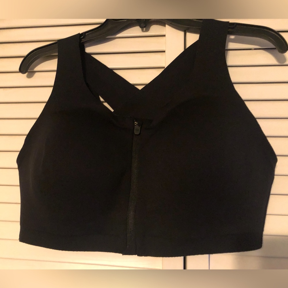 Lululemon Enlite Front-Zip Sports Running Bra High Support, Black 38D